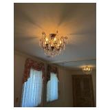 SMALL WROUGHT IRON STYLE CHANDELIERS WITH CRYSTALS