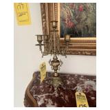 BRASS CANDELABRAS WITH 4 CANDLES