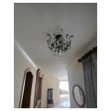 WROUGHT IRON STYLE CHANDELIERS WITH CRYSTALS