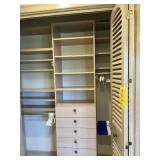CLOSET INSERT WITH DRESSER & ADJUSTABLE SHELVES -