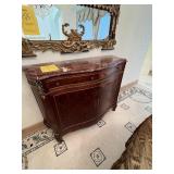 WOOD HUTCH WITH MARBLE TOP WITH 2 DRAWERS & 2 DOOR