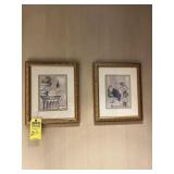 FRAMED MATTED ARTWORK - ARCHITECTURAL DRAWINGS