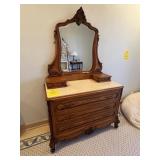 WOOD DRESSER WITH MIRROR - APPROXIMATELY 49
