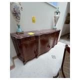 LARGE LOW HUTCH WITH MARBLE TOP WITH 4 DRAWERS & 4