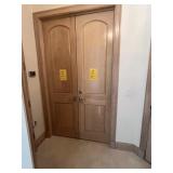 SET SOLID WOOD DOUBLE DOORS - APPROXIMATELY 26