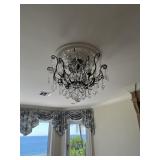MEDIUM WROUGHT IRON STYLE CHANDELIER WITH CRYSTALS