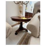 ROUND WOOD PEDESTAL TABLE - APPROXIMATELY 35