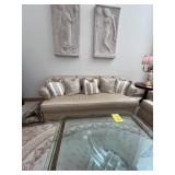 GOLD COLOR CLOTH FURNITURE WITH PILLOWS - SOFA - A