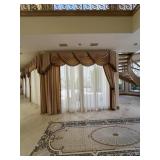 SETS BEIGE DRAPES WITH CREAM SHEERS, VALANCES & RO