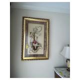 SHADOWBOX ORNATE FRAMED ART - EMBROIDERED FRENCH N