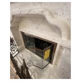 GAS FAUX LOG FIREPLACE INSERT WITH GLASS DOORS - A