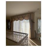BEIGE CURTAINS WITH SHEERS, VALANCE & RODS - 1- 9
