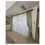 SETS BLUE & BEIGE CURTAINS WITH SHEERS & DOUBLE RO