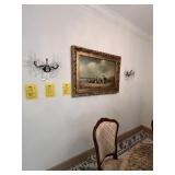 WROUGHT IRON STYLE SCONCES WITH CRYSTALS
