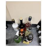ASSORTED OPEN BOTTLES - RUM, COINTREAU, FRANGELICO