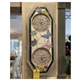 STAINED GLASS & CERAMIC WALL CLOCK