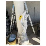 CONCRETE STATUE WITH PEDESTAL BASES - WOMAN