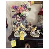 ASSORTED PORCELAIN DECOR - 2- ANDREA CANARIES / 1-