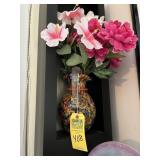 WALL DISPLAY - GLASS VASE & ARTIFICIAL FLOWER IN W