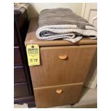 WOOD FILE CABINET WITH 2 DRAWERS
