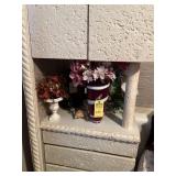 ASSORTED DECOR - VASE, MIRROR, CLOCK, BIRD, ETC