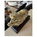 GOLD-TONE LION ON BLACK BASE