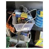 LOT ASSORTED - GLUE GUNS, ETC (CONTENTS OF SHOE BO