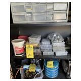 CONTAINERS ASSORTED - SCREWS, HEAT SHRINK, FUSES,