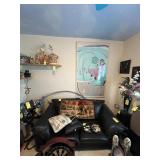 BLACK LEATHER LOVESEAT