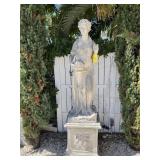 STATUE WITH PEDESTAL BASE - WOMAN - APPROXIMATELY