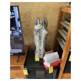 LARGE GLASS MOSAIC HORSE HEADS ON BLACK BASE