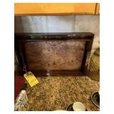 ASSORTED TRAYS - 1- WORLD MAP / 1- ABSTRACT ART