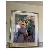 FRAMED & MATTED ARTWORK - LADIES AT CAFE - SIGNED