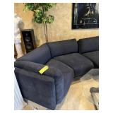 LOT BROYHILL BLACK ULTRASUEDE COUCH & LOVESEAT