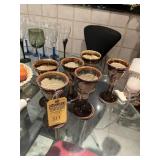 POTTERY GOBLET WITH DRIP GLAZE - SIGNED