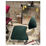 CHROME BASE TABLE WITH GLASS TOP & 4- CHROME FRAME