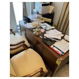 WOOD DESK WITH 6 DRAWERS