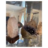 ASSORTED DECOR - 1- SALT ROCK / 1- AMETHYST ROCK /
