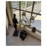 ASSORTED DECOR - CANDLESTICK, PHARAOH, TIGER, ETC