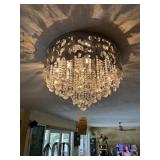 CRYSTAL FLUSH MOUNT CHANDELIER
