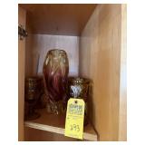 ASSORTED - 5- GOBLETS / 1- VASE