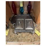 ASSORTED - 1- ENGRAVED SILVER TRAY / 1- SILVER VIN