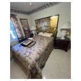 PIECE GOLD TONE BEDROOM SET - QUEEN SIZE BED WITH