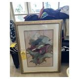 FRAMED & MATTED ARTWORK - ABSTRACT - SIGNED BARBAR