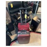 RED ROLLING SUITCASES - 1- SAMSONITE / 1- HELIX B