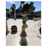 CHERUB WITH BOWL ON HEAD WITH PEDESTAL - TOTAL 56