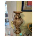 CERAMIC VASE WITH FLORAL EMBELLISHMENTS