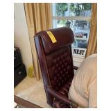 RED LEATHER ROLLING OFFICE CHAIR