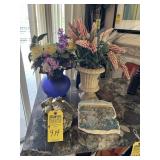 ASSORTED DECOR - ARTIFICIAL FLOWERS, PYRITE, ETC