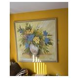 FRAMED ARTWORK - FLOWERS - SIGNED ANDERSON - 50